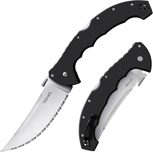 Miniatura 8 de Cold Steel Talwar S35VN - Cuchillo plegable de bolsillo táctico con mango G10 de acero ultra afilado con mecanismo de bloqueo Tri-Ad