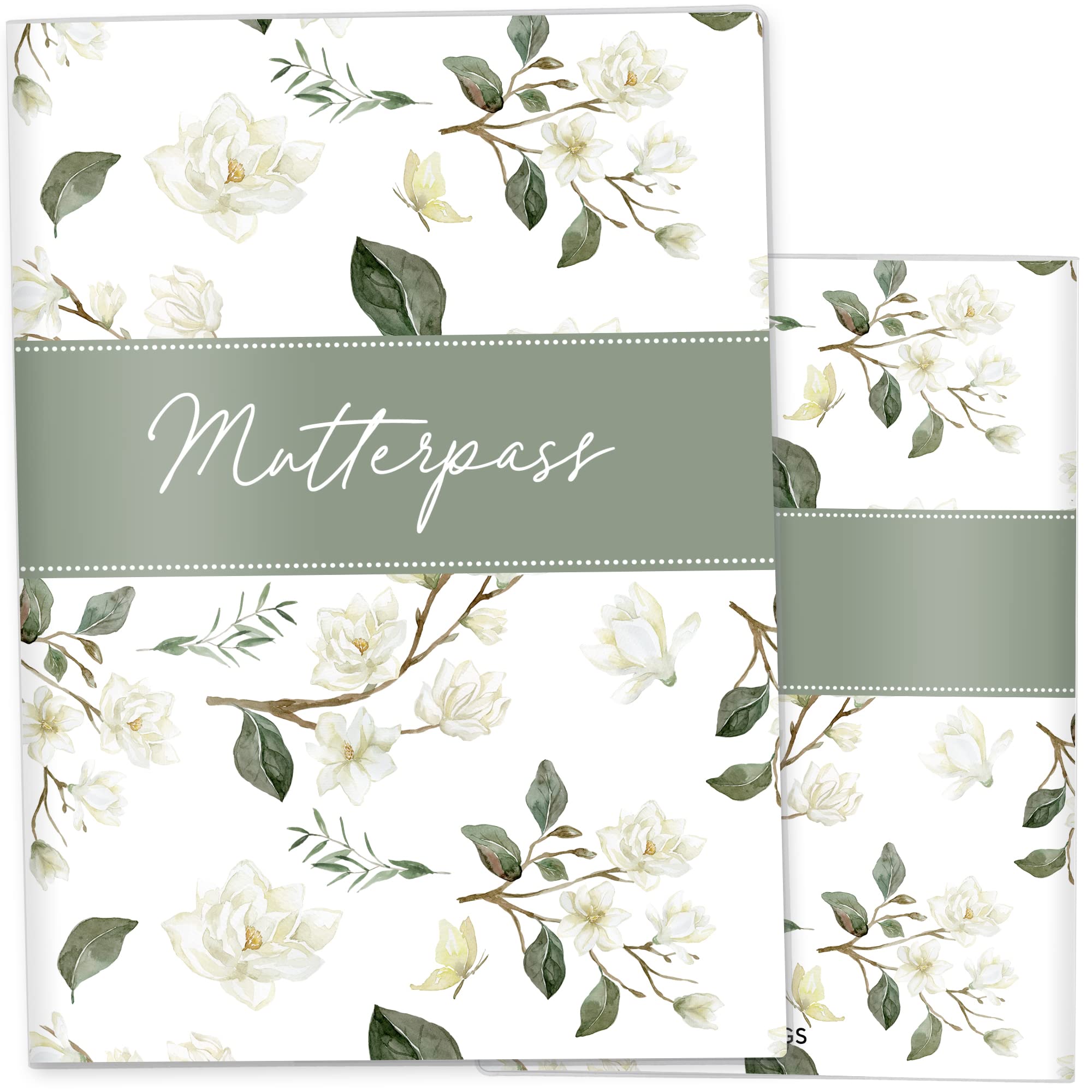 Olgs Mutterpasshülle 3-teilig - Deutscher Mutterpass Schutz im Amazing Amaryllis Design, für werdende Mütter