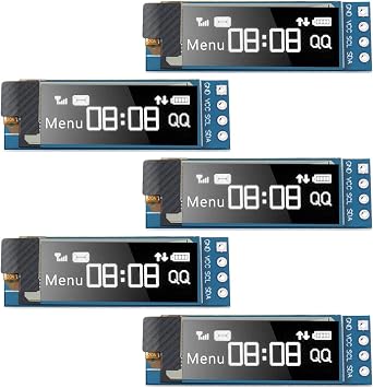5 Pieces Display Module 0.91 Inch OLED Display Module OLED Screen Driver DC 3.3V-5VWhite