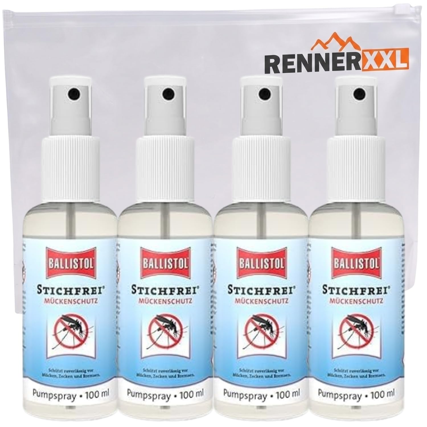 BALLISTOL Stichfrei - Insektenschutz Spray für Haut und Kleidung - gegen Zecken, Mücken und Moskitos - Sparpack | 4x 100 ml