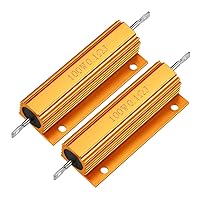 Vista 1 de uxcell 2pcs aluminio caso resistor 100W 0.1 ohmios bobinado amarillo para LED reemplazo convertidor 100W 0.1RJ