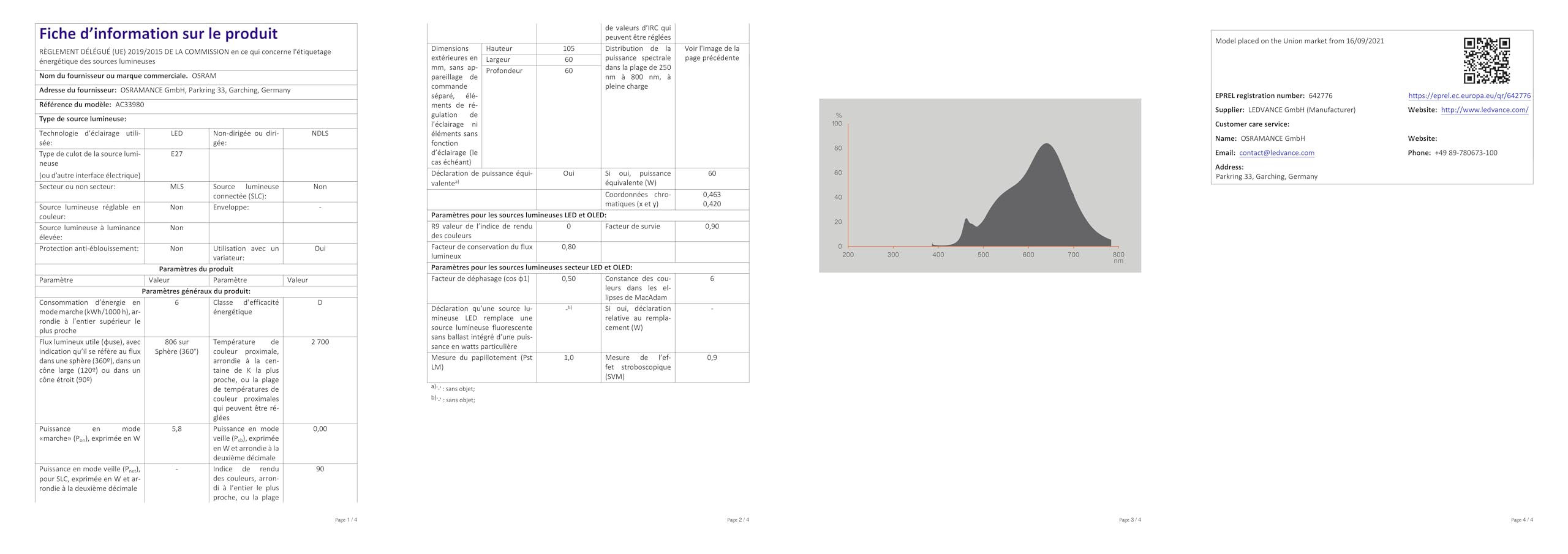 Lampe LED Dimmable OSRAM Superstar Avec Rendu Des Couleurs