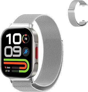 For Xiaomi REDMI Watch 6 Lite/Active 用 バンド 交換ベルト 替えベルト ステンレス留め金製 (シルバー) | 【NOUKAJU】 スマートウォッチ 交換用バンド 無段階調節 ステンレス留め金製 通気 メッシュ 金屬ベルト マグネット式バックル 長さ調節 軽量 快適 耐久性 防水性 着脱簡単 男女兼用