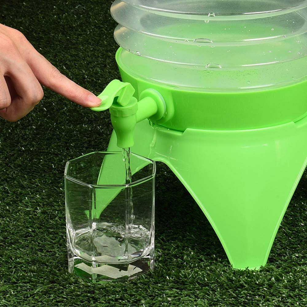 LASALE Collapsible Water Beverage Dispenser with Handle - Outdoor Water Container - Water Dispenser with Stand for Camping, Hiking, Fishing, Picnics, Parties & Backyard (5.5 Liter) 2