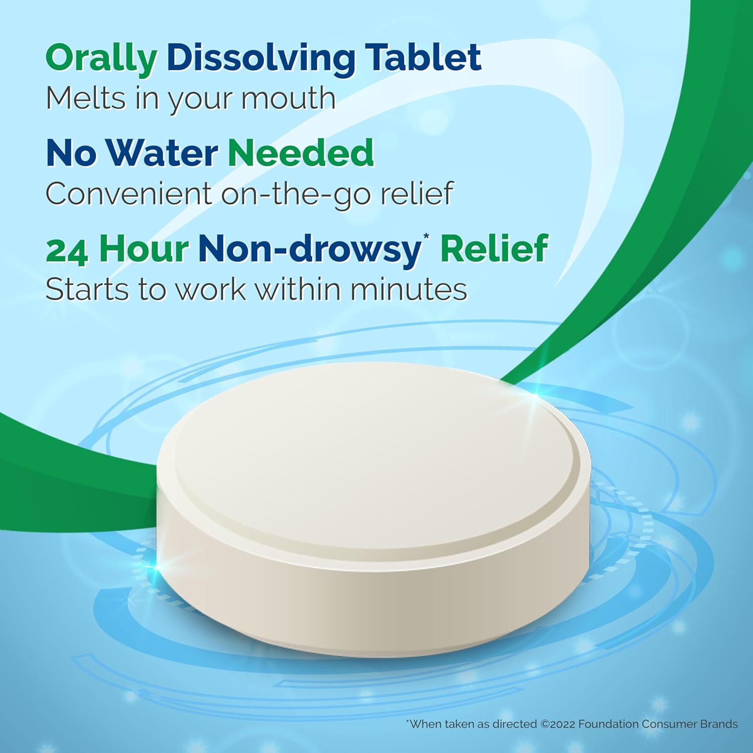 Alavert 24 Hour Allergy Relief Tablets, Non-Drowsy Antihistamine, Orally Disintegrating Allergy Tablets, Loratadine 10 mg, Fresh Mint Flavor, 60 Count