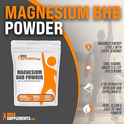 Miniatura 3 de BulkSupplements.com Polvo de magnesio BHB - Polvo de beta-hidroxibutirato, suplemento BHB - Sales BHB, suplemento de electrolitos, paquete de 1 -