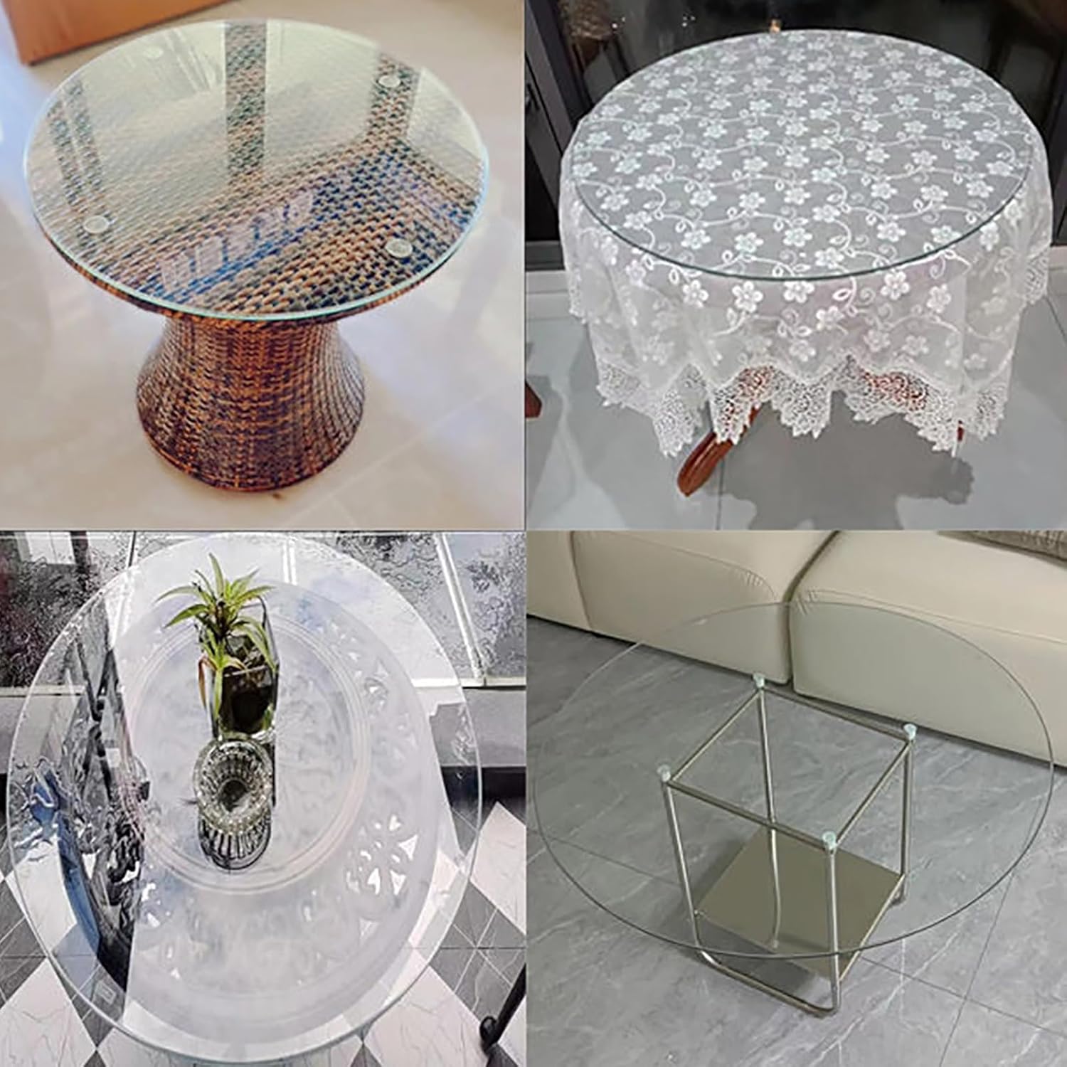 16inch 18inch 26inch 30incn 32incn Round Patio Glass Table Top,Premium Round Circular Plate Glass,Tempered Glass,Round Tempered Glass Top(40CM(16IN))
