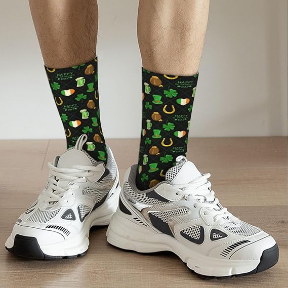 St Patricks Day Socks for Women Men, Novelty Clovers Socks Gifts for St.patrick's Day Decor
