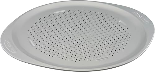 Farberware Utensilios para hornear antiadherentes aislados de 155 pulgadas sartén redonda para pizza gris claro