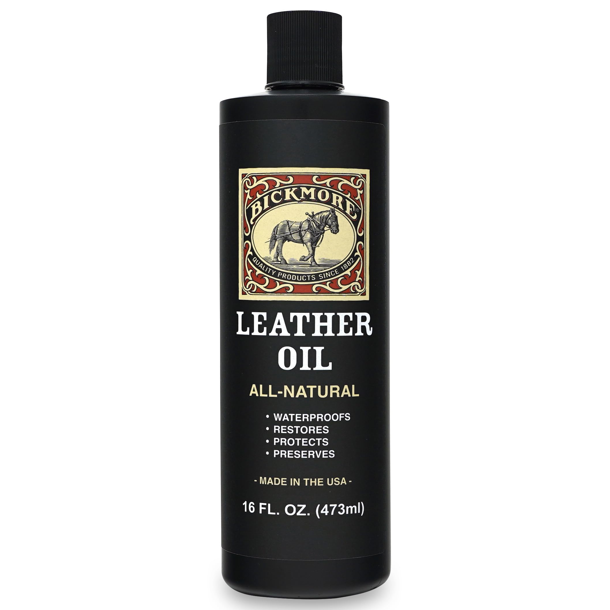 Bickmore Leather Oil Leather Conditioner 16oz | Waterproofs, Protects, and Restores Boots, Jackets, Auto, Furniture, and All Leather Goods | Made in