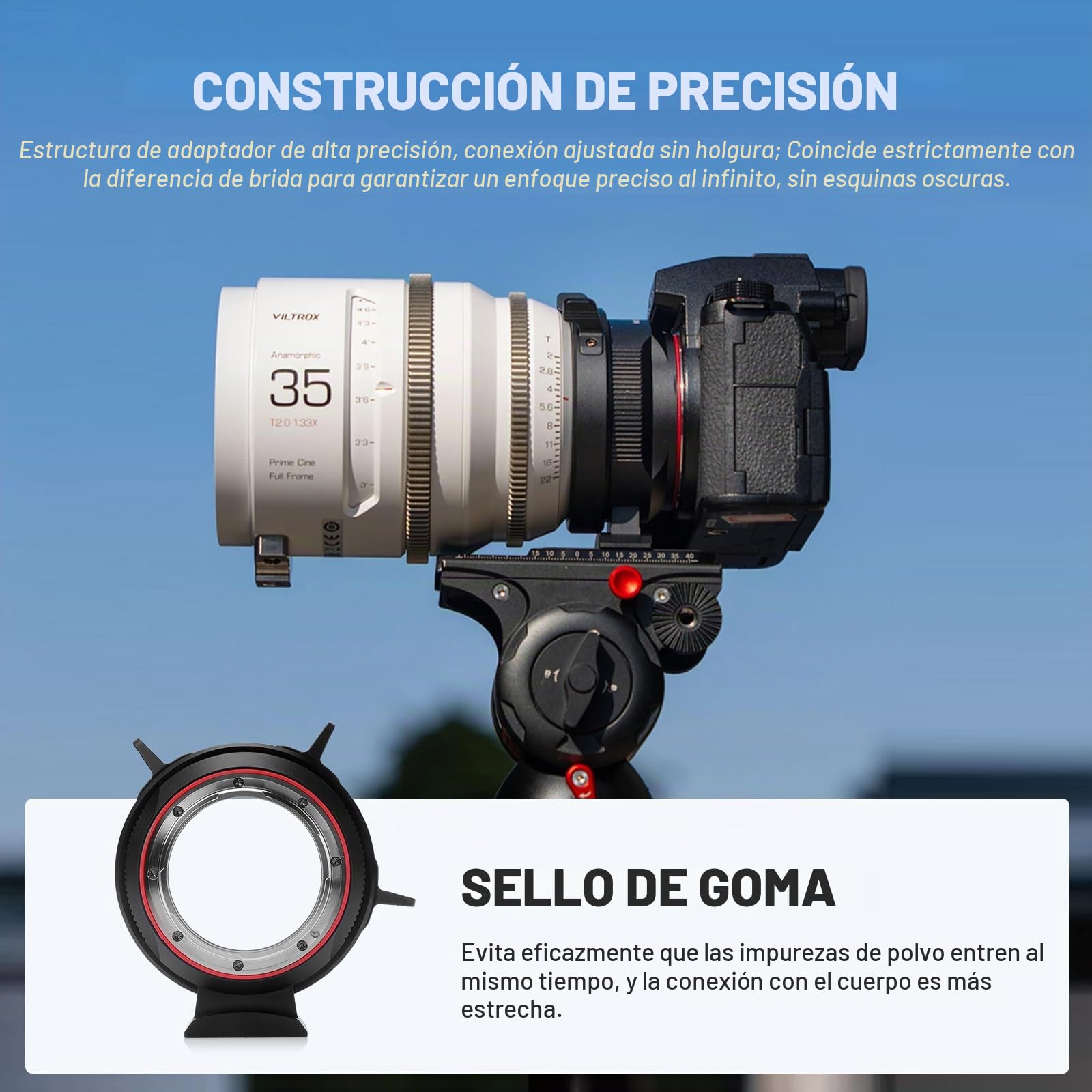 VILTROX PL-L Adaptador Lente Enfoque Manual Electrónico PL-L Adaptador MF Convertidor para Lente de Montura PL a Cámara de Montura L Panasonic S1 S1R S1H S5/Leica SL SL2 CL TL/Sigma fp L