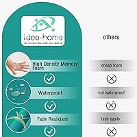 Vista 4 de idee-home Juego de 2 cojines para sillas de exterior, cojines de asiento impermeables para muebles de patio, almohadilla de repuesto para silla