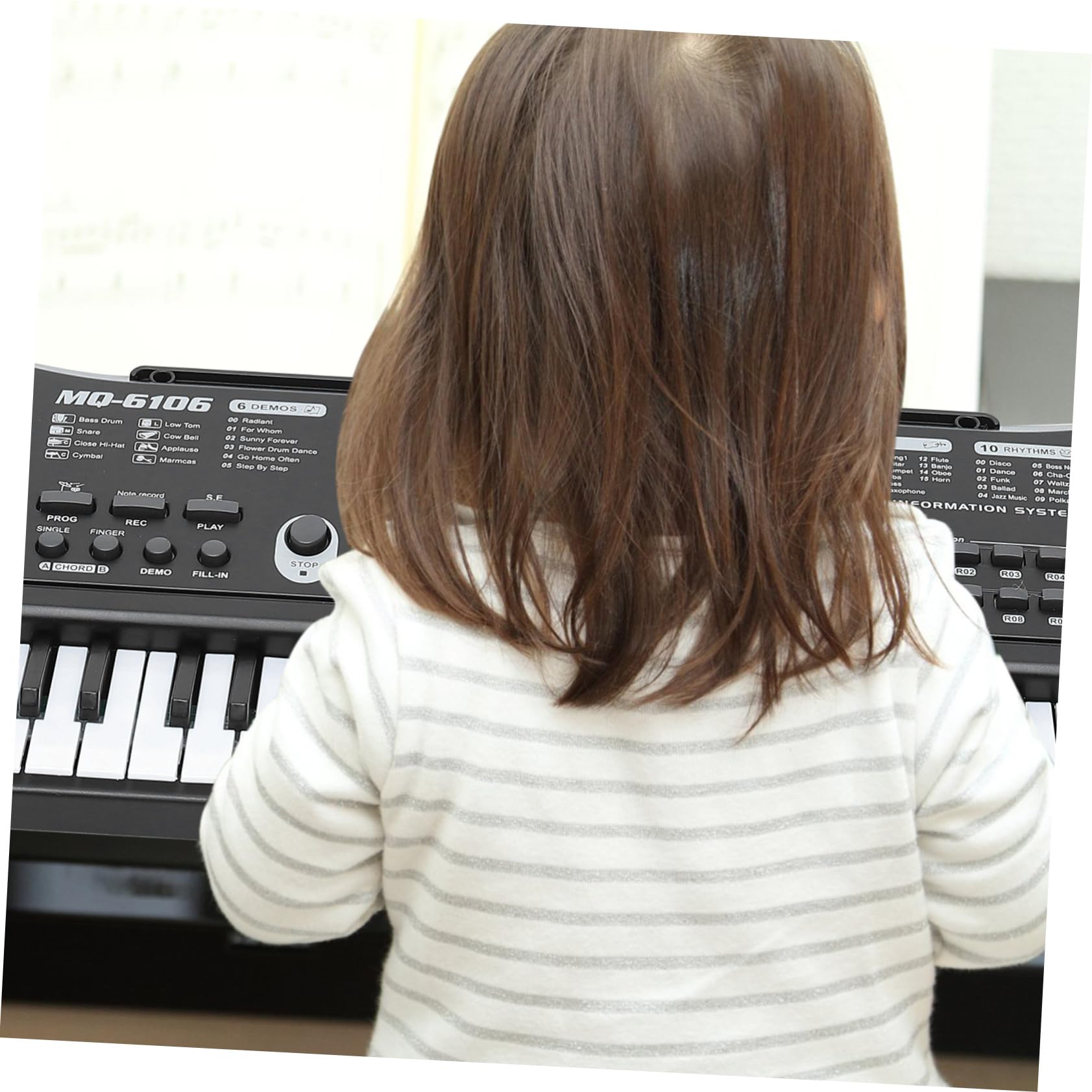 Piano Electrónico de Juguete de 61 Teclas Negro Abs para Niños