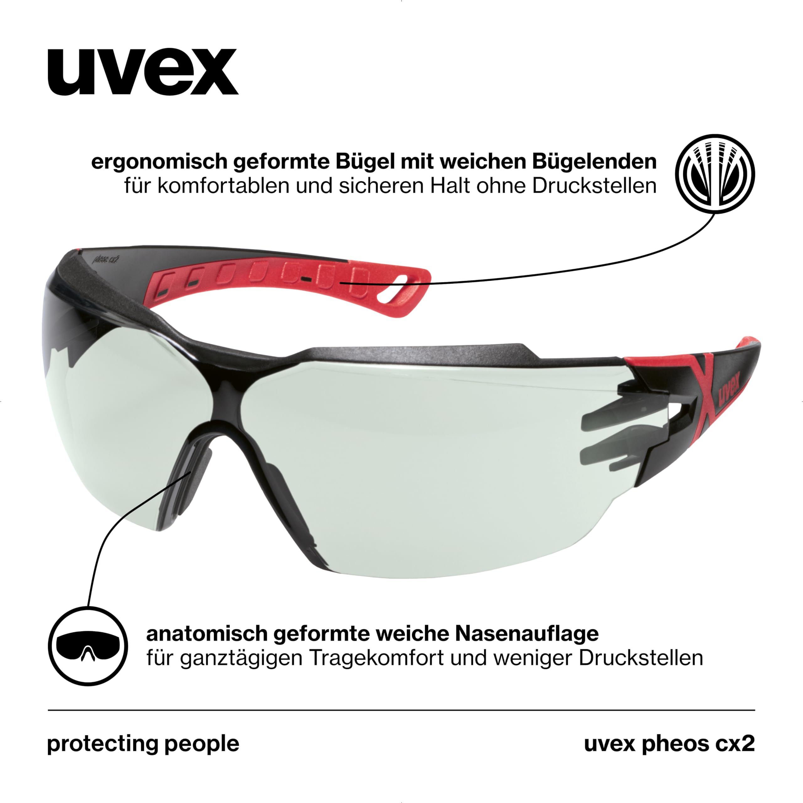 Uvex pheos cx2 Lunettes de protection infrarouge UV soudage anti-buée anti-rayures