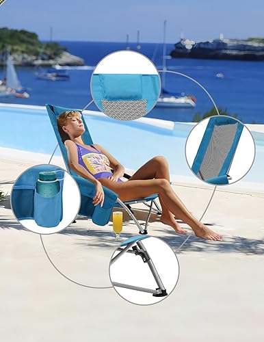 Miniatura 7 de BDL Sillas de playa bajas para adultos, paquete de 2, portátil, ligero, plegable, portavasos y bolsa de transporte, juego de 2 sillas de playa