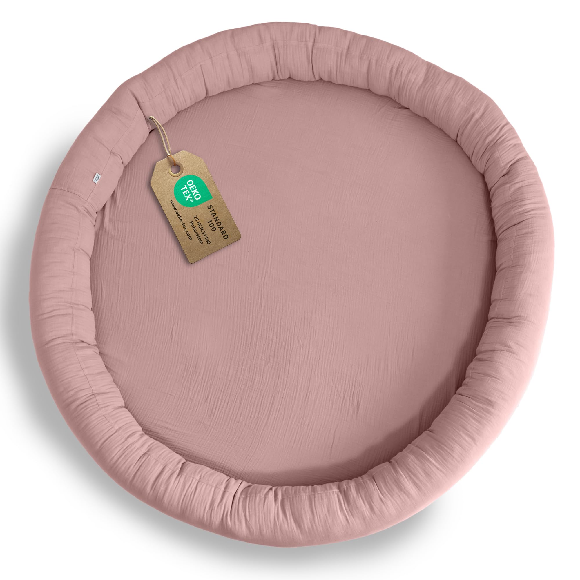 lilimaus Bodenkissen Kinder [Großes Kissen in 12 Farben] - Sitzkissen mit 100% Musselin-Baumwollbezug - hautfreundlich, atmungsaktiv und waschbar - Spielmatte Baby