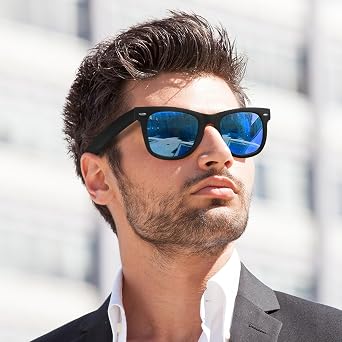 Polarised Sunglasses Mens Square Retro Sun Glasses UV400 Protection Classic Shades for Men Women Driving Fishing Sports