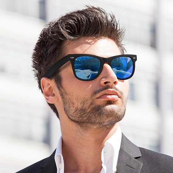 Polarised Sunglasses Mens Square Retro Sun Glasses UV400 Protection Classic Shades for Men Women Driving Fishing Sports