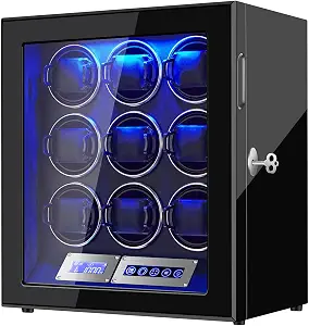 Watch Winders for 6/9/12 Slots Automatic Watches with LCD Display and Quiet Japanese Motor