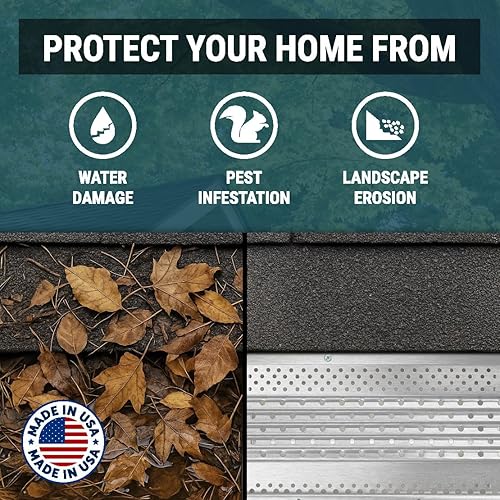 Miniatura 4 de GUTTERHAWK GUTTER GUARD - Kit de protector de sumidero de aluminio blanco de 48 pies (nominal). Incluye tornillos. Se ajusta a sumideros de 6