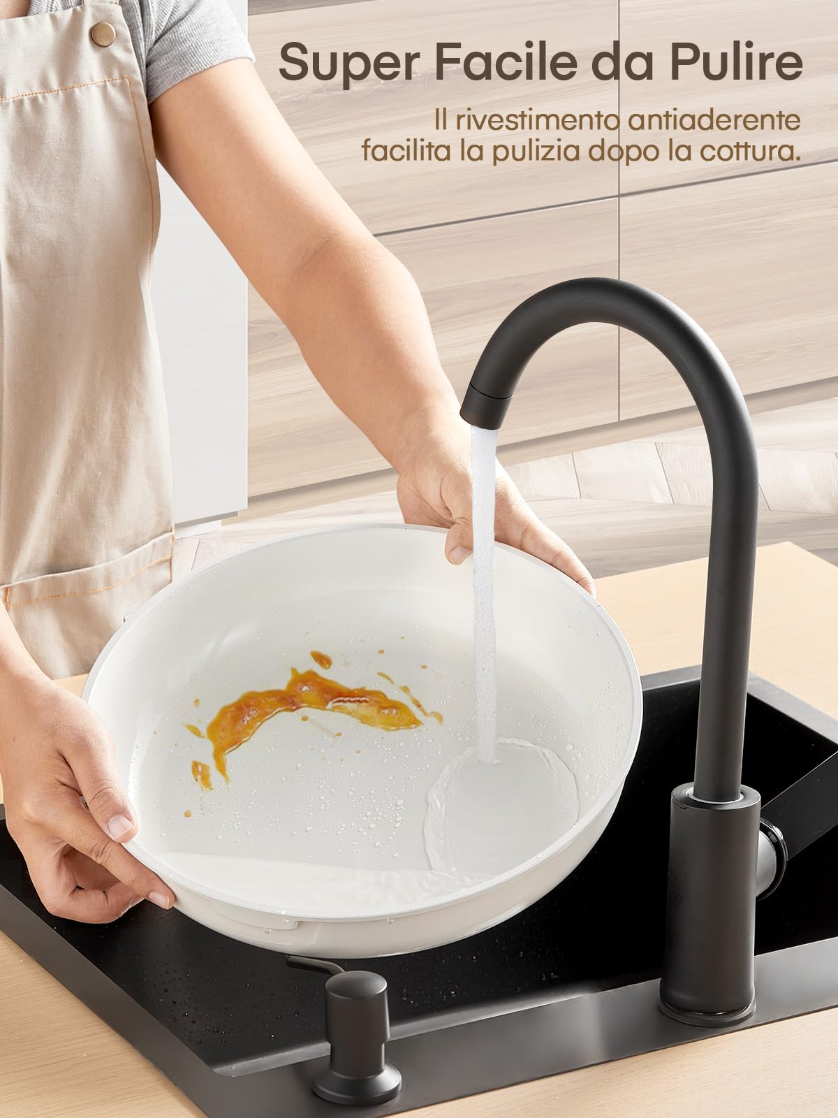 FOHERE Set di pentole da 16 pezzi, set di pentole a induzione con manico rimovibile, set di pentole e padelle in ceramica antiaderente, padella 20/28 cm, casseruola 18/20 cm, padella profonda 26 cm