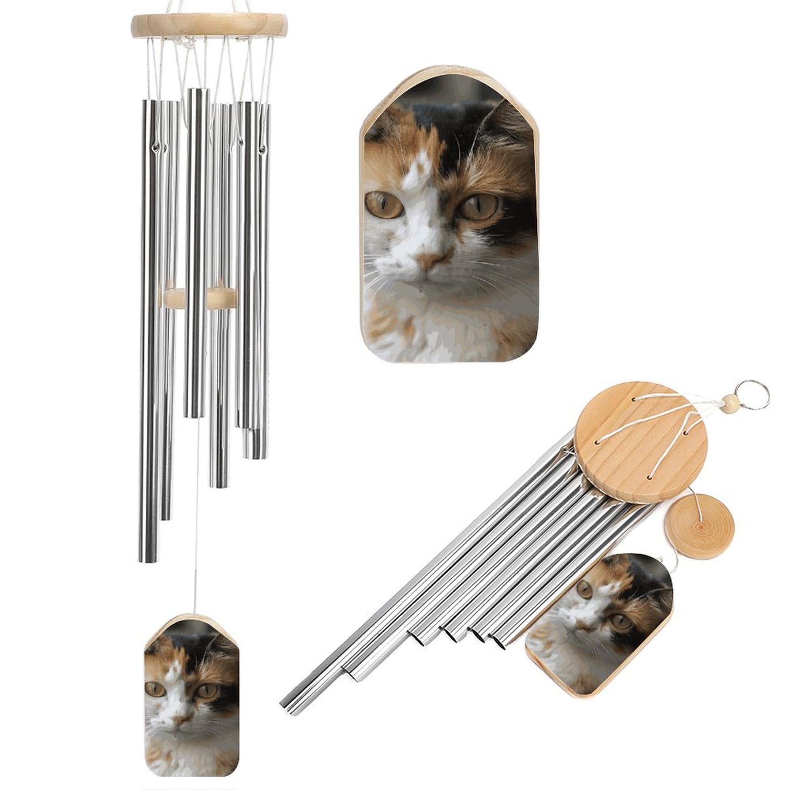 A Cat Wind Chimes, Soothing Melodic Memorial Windchimes Soothing Melody Wind Chime Handcrafted Hanging Decoration for Home Garden Balcony Courtyard Decor