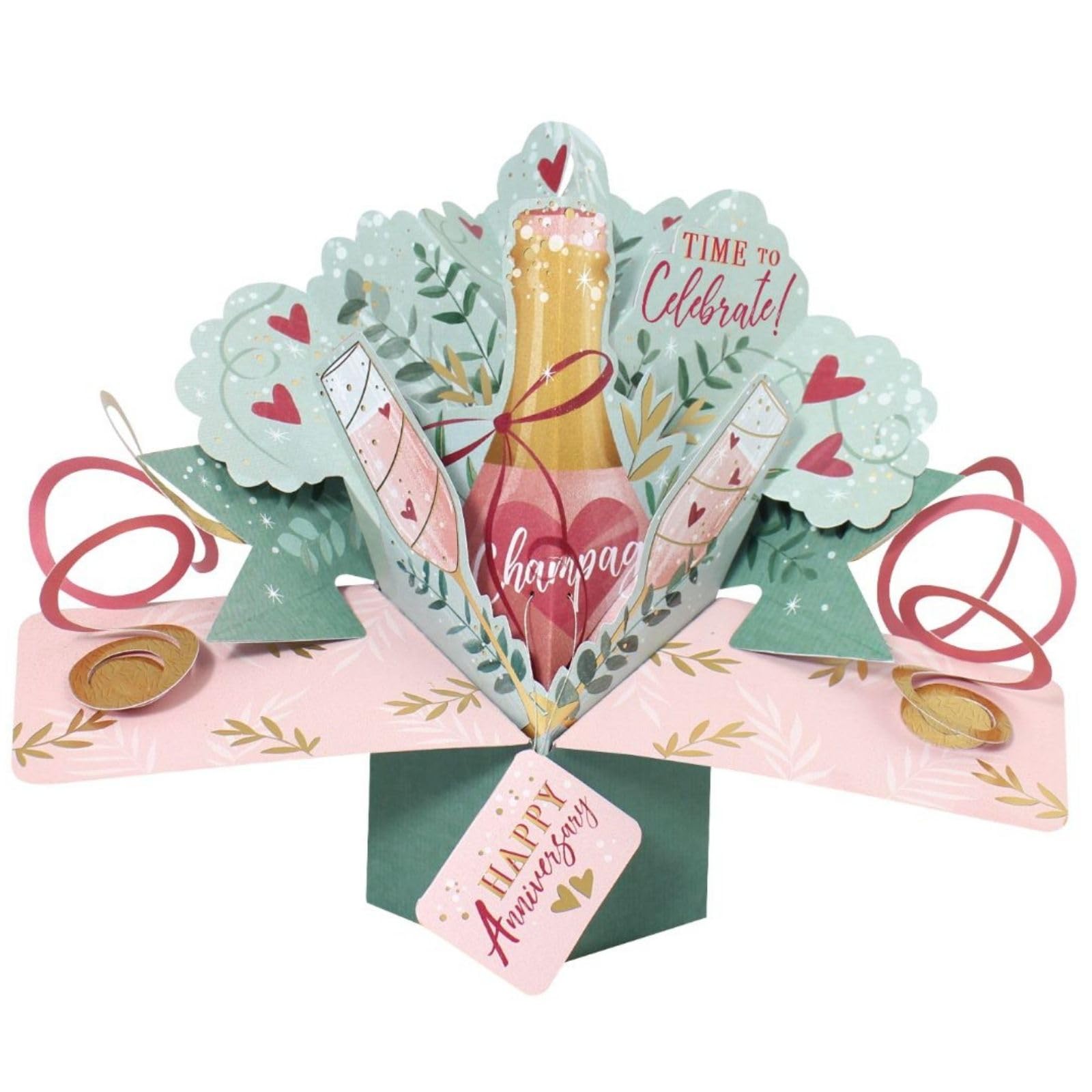 Time To Celebrate Anniversary Pop-Up Greeting Card Second Nature 3D Pop Up Cards