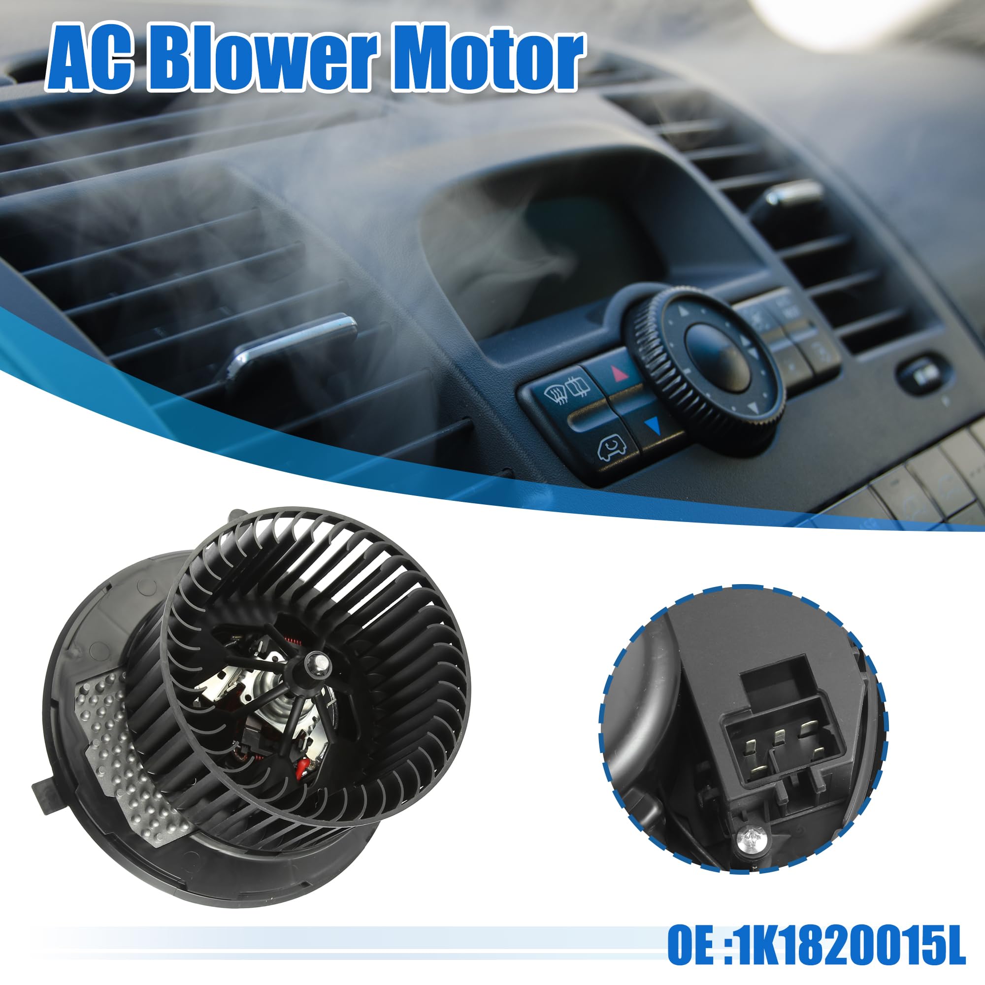 X AUTOHAUX AC Heater Blower Motor HVAC No.1K1820015L for Volkswagen CC 2013-2017 for Volkswagen Eos 2007-2016