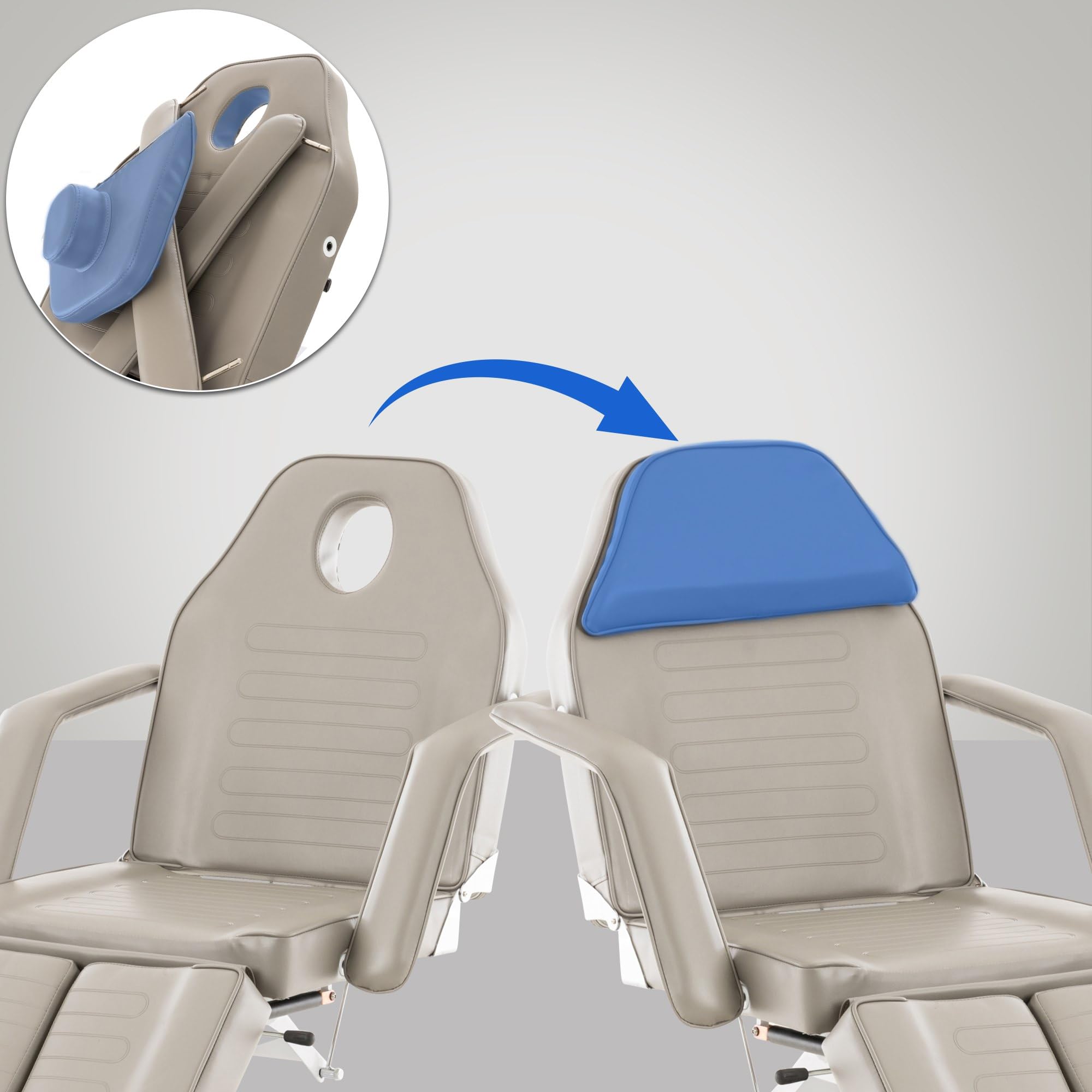 CLP Lettino Idraulico Centri Estetici Split V2 In Similpelle I Lettino Professionale Regolabile Con Braccioli Rimovibili, Carico Max 400 KG, Colore:grigio