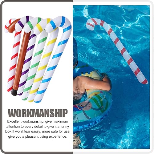 Miniatura 6 de Alasum 6pcs Pvc Inflables Muletas Juguetes de Navidad Globos de Caramelo Inflables Juguete Dulces Decoraciones de Patio al aire libre Navidad Dulces