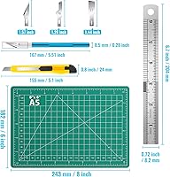 Vista 2 de DIYSELF Exacto Juego de cuchillos, 2 cuchillos de manualidades con 40 cuchillas de repuesto para cuchillos de pasatiempo, kit de cuchillos