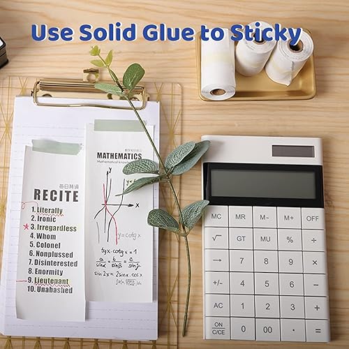 Miniatura 5 de Phomemo Papel blanco - para impresora M02XT02, 10 años, papel negro sobre blanco, no pegajoso, 2.087 in x 21.3 ft, 3 rollos