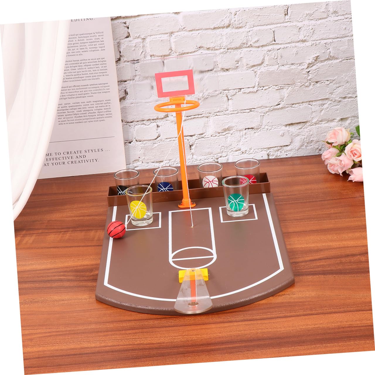 Hemobllo Gioco da Tavolo Basket da Bere in Acrilico Set Gioco Creativo Divertente per Intrattenimento Bar e Festa Facile da Giocare