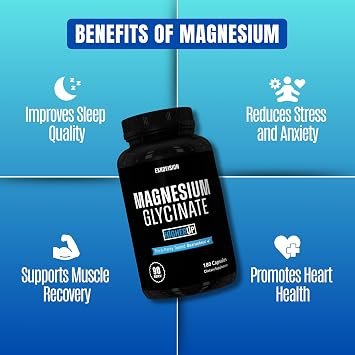 Ekkovision Magnesium Glycinate by Ekko x HigherUp, Highly Bioavailable Magnesium Supplement for Men & Women with Glycine for Relaxation, Sleep and Overall Wellness, Gentle on Stomach, 90 Capsules