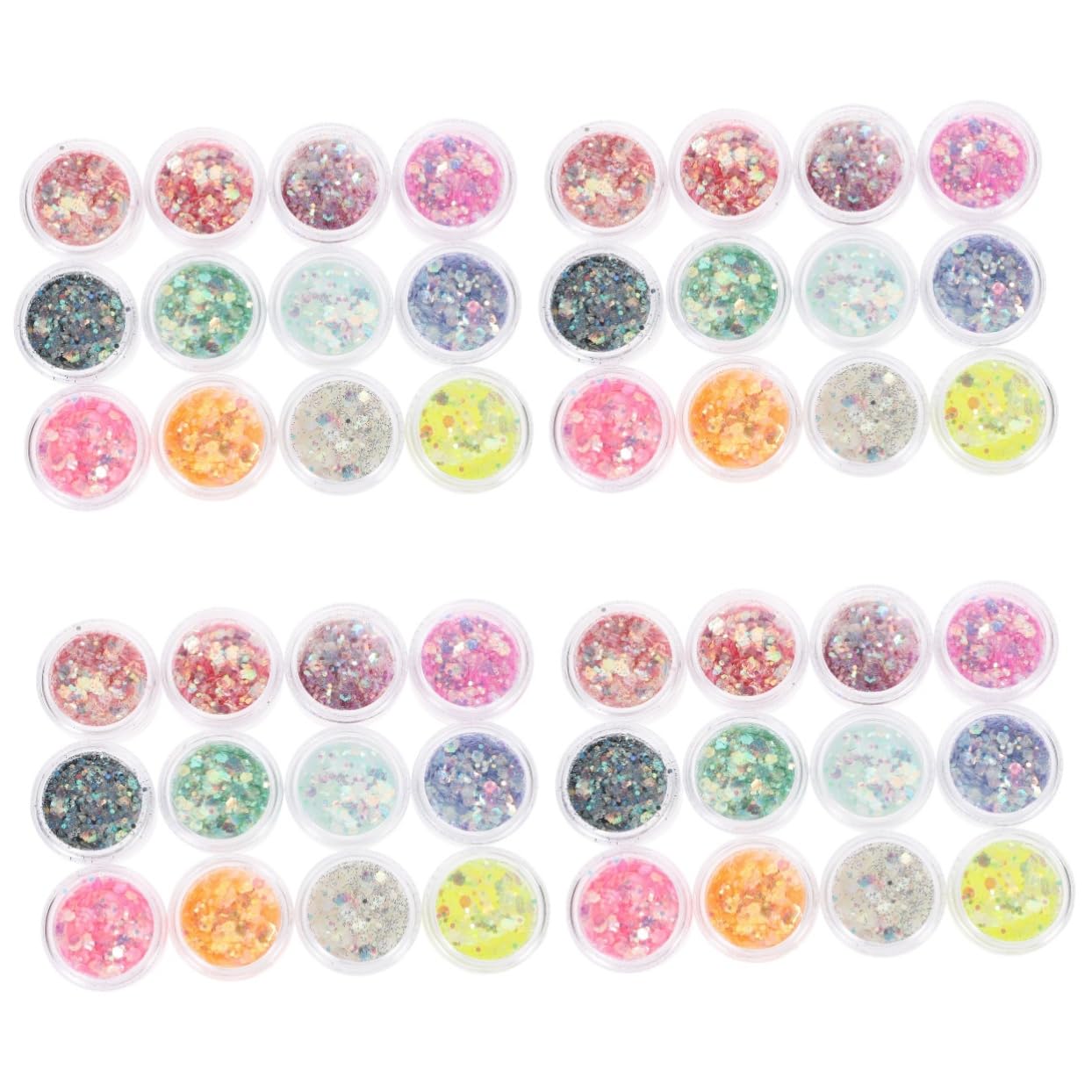 MAGICLULU 48 Scatole Glitter Gel Corpo Olografico Sirena Fiocchi Trucco Degli Occhi Ombretto Trucco Ombretto Sirena Paillettes Liquido Corpo Viso Chiodo Paillettes Fai Da Te Chiodo Fluido