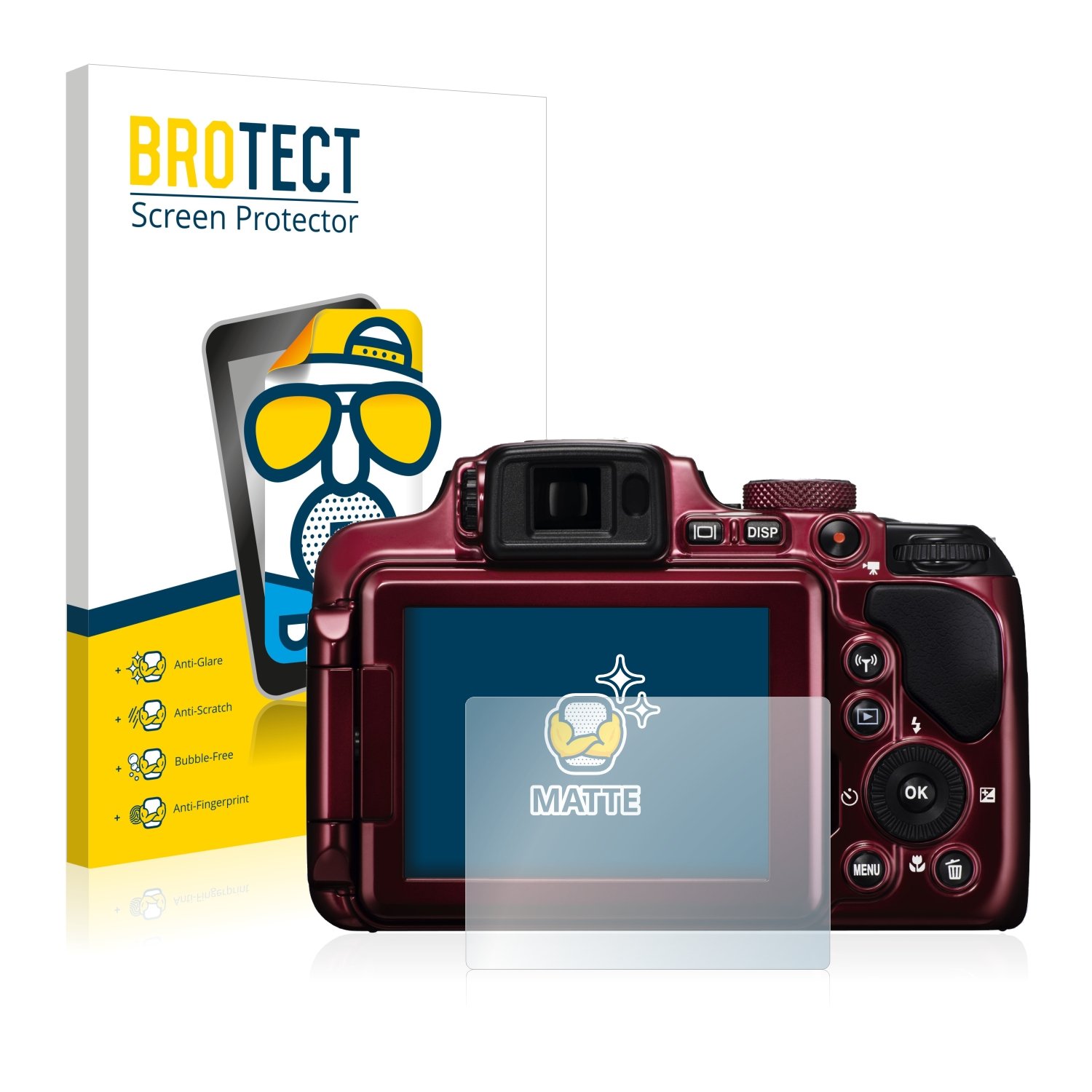 brotect Pellicola Protettiva Opaca per Nikon Coolpix P1100 Pellicola Protettiva Anti-Riflesso (2 Pezzi