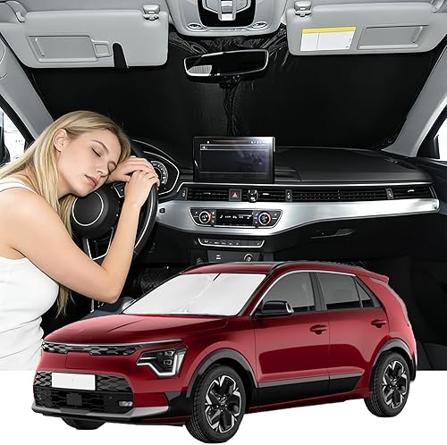 Miniatura 86 de Parasol de 4 capas para parabrisas, ajuste personalizado, tela 240T, parasol retráctil que bloquea los rayos ultravioletas, accesorios para automóvil