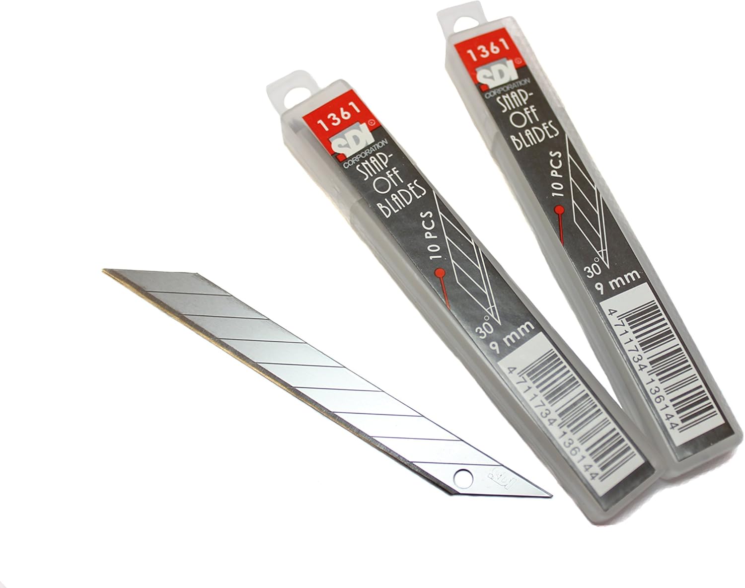 SDI-1361 9mm Snap-off Precision 30 Degree Sk2+cr Blade, 2 packs of 10 Blades (20 Blades)