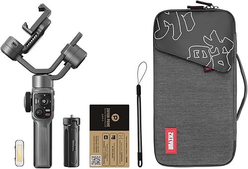 Miniatura 2 de Zhiyun Smooth 5S Combo estabilizador de cardán gris para smartphone con luz magnética para iPhone 14, 13, 12, 11 x 8 Pro Max Plus Android YouTube