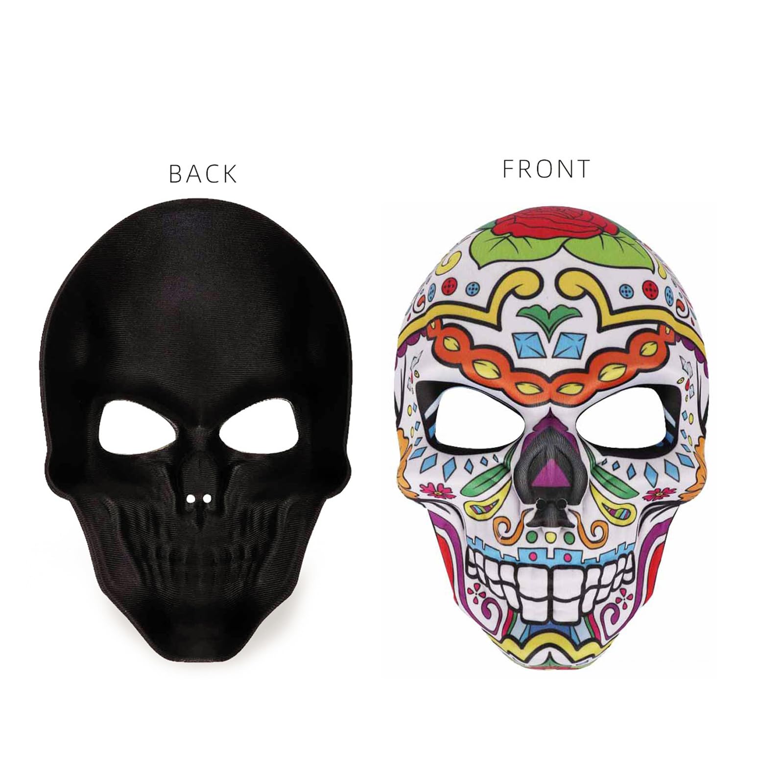 Day of The Dead Mask Halloween Skull Mask Masquerade Party Mask for Halloween Cosplay Mexican Party Costume Supply