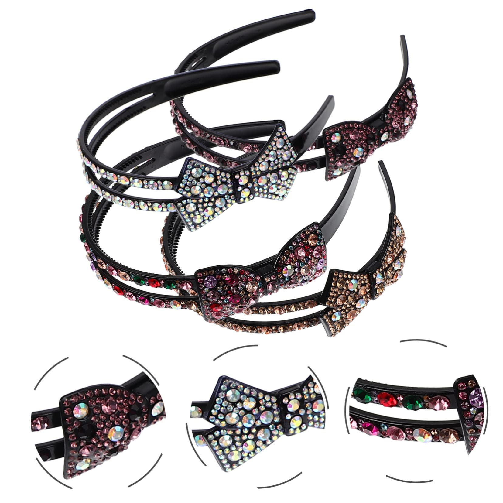 POPETPOP 8pezzi Fasce Per Eleganti Con Fiocco e Strass Accessori Moda Per Donne e Ragazze Per Feste e Uso Quotidiano