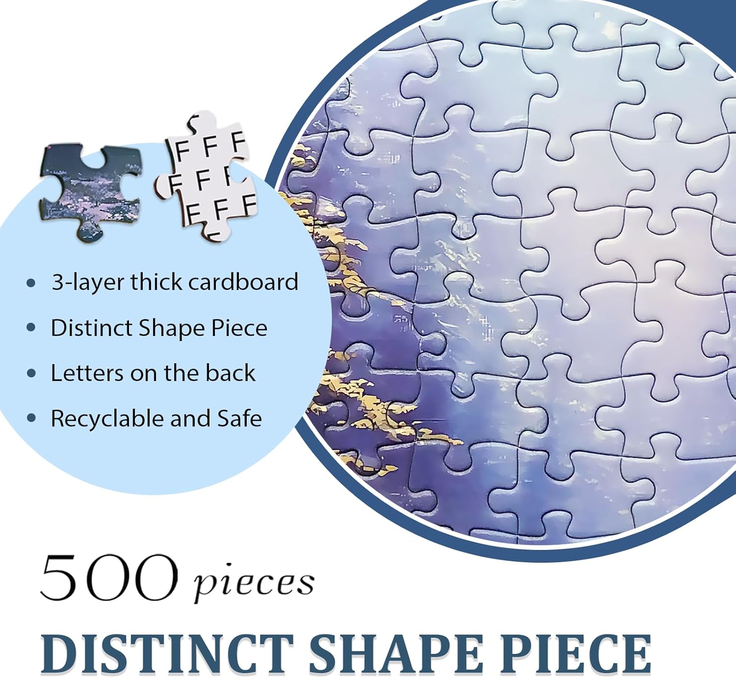 NorthKe 500 Piece Puzzles for Adults - Forest Night Trees Rivers, Jigsaw Puzzles 500 Pieces Puzzle Letters on Back Game for Family Teen Challenging Brain Exercise for Game Nights - Size 20" x 14.2"