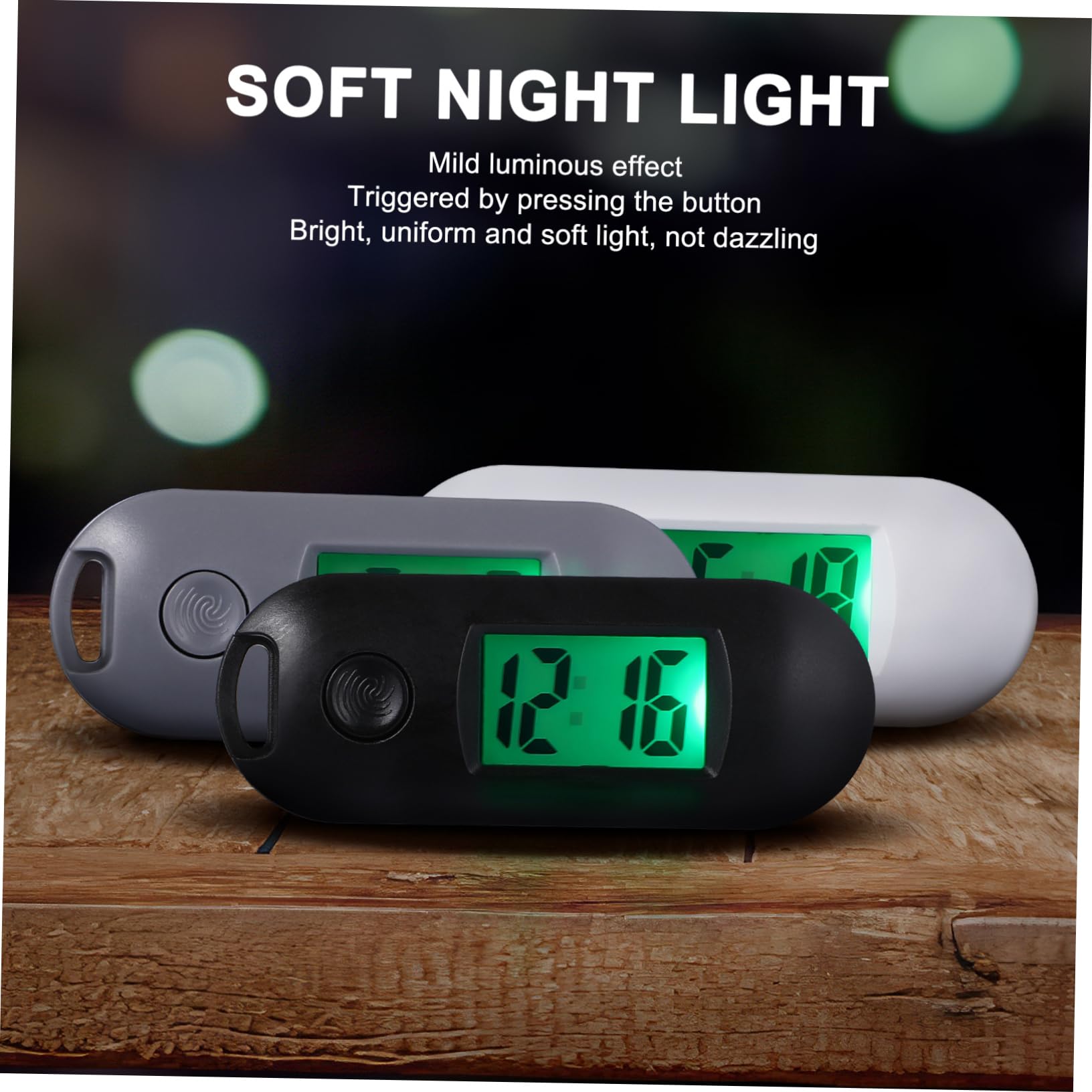 NUOBESTY Relojes Electrónicos De Silenciosos Pack De Relojes Portátiles para Estudiantes Verde Azul Negro Rosa Gris Diseño Compacto Y De Usar para Y Exámenes 6 Piezas X 3