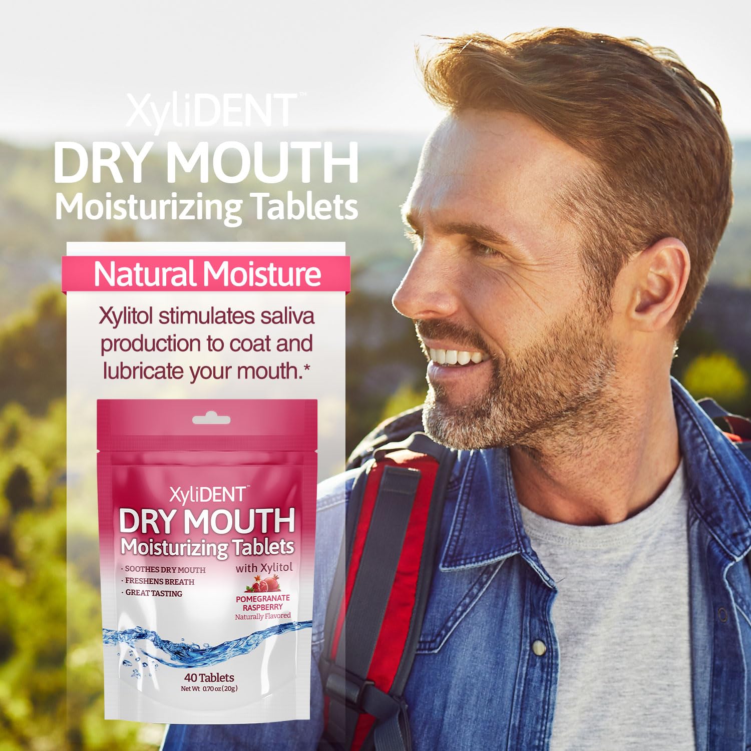 Nature's Stance XyliDENT - Compresse di xilitolo per alleviare la secchezza della bocca, stimola la saliva, rinfresca l'alito, riduce la produzione di acido, sollievo ad azione rapida, 40 pezzi