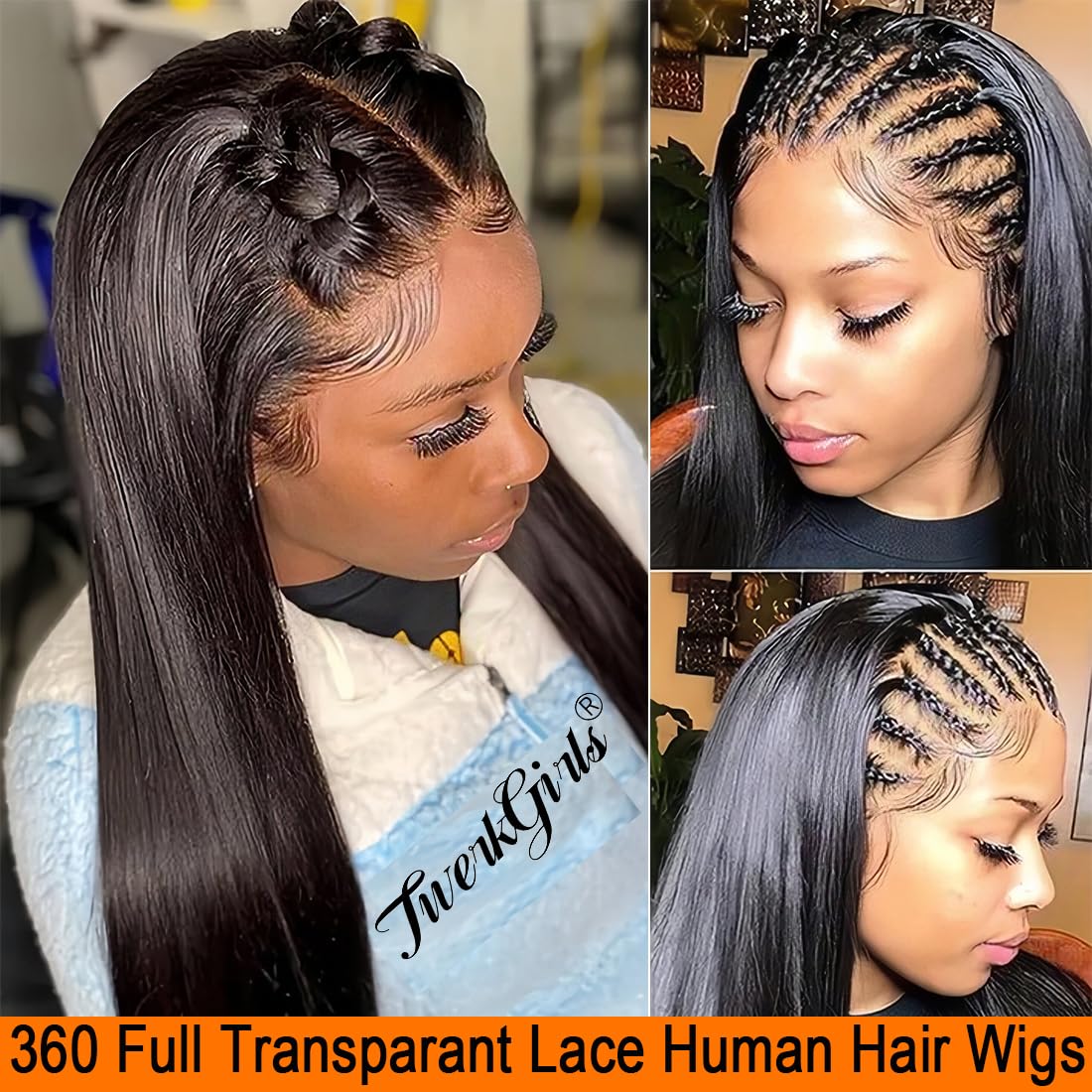 Straight 360 Lace Front Wigs Human Hair Pre Plucked 32 Inch 200% Density Hidden Strap Drawstring Wig Hd Transparant Full Lace Human Hair 360 Glueless Wigs for Black Women