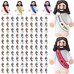 AKFAHOIF 100PCS Little Jesus Figures, Mini Jesus Figurines in Bulk, Multicolor Tiny Jesus Figures, Miniature Figurines to Hide and Seek Religious Gifts for Easter Egg Stuffers