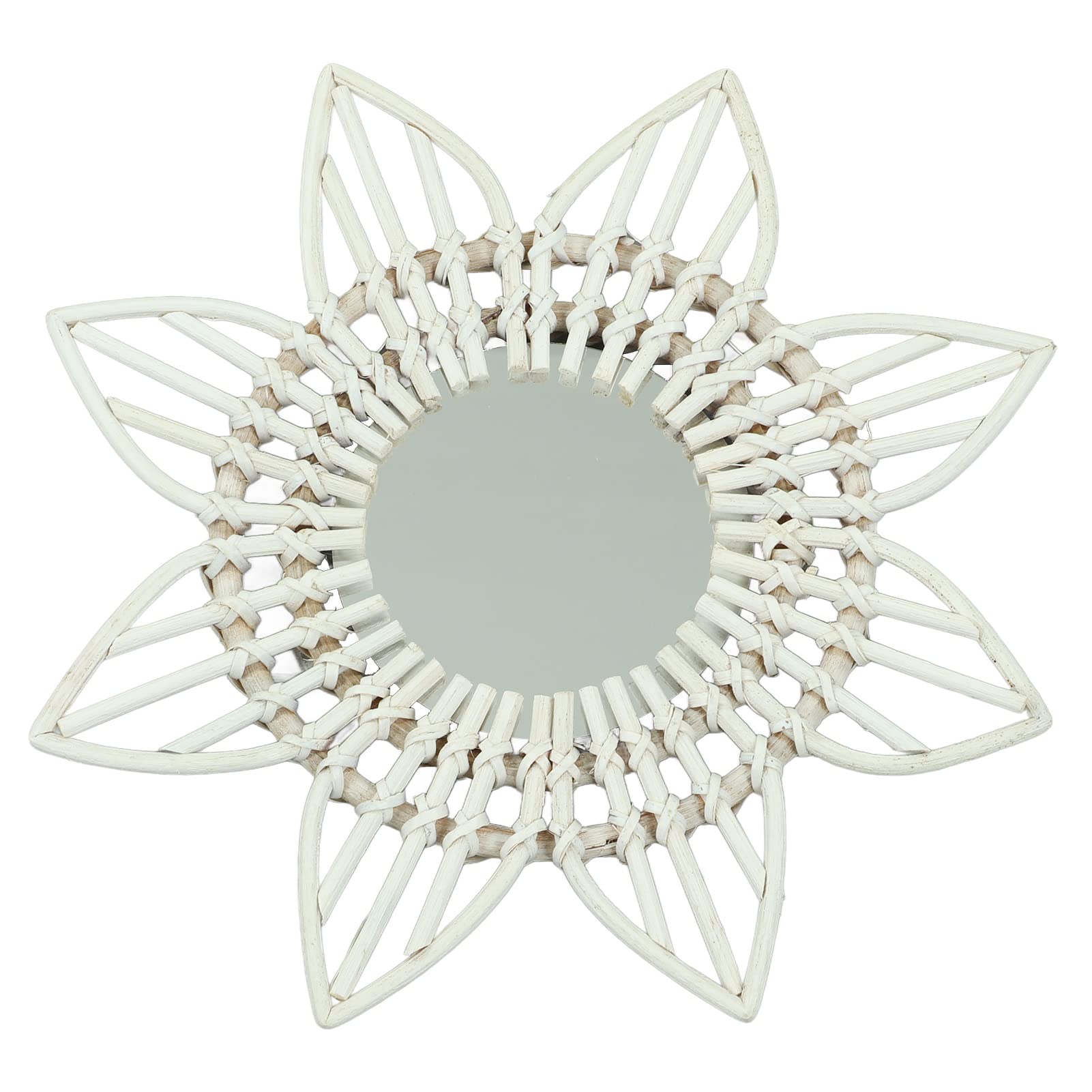 Espejo de Pared Circular de ratán,Espejo de Mimbre Redondo Decorativo,Fibra amigable con el Espejo Colgante para el Pasillo de la Sala de Estar de la Oficina en el hogar Interior