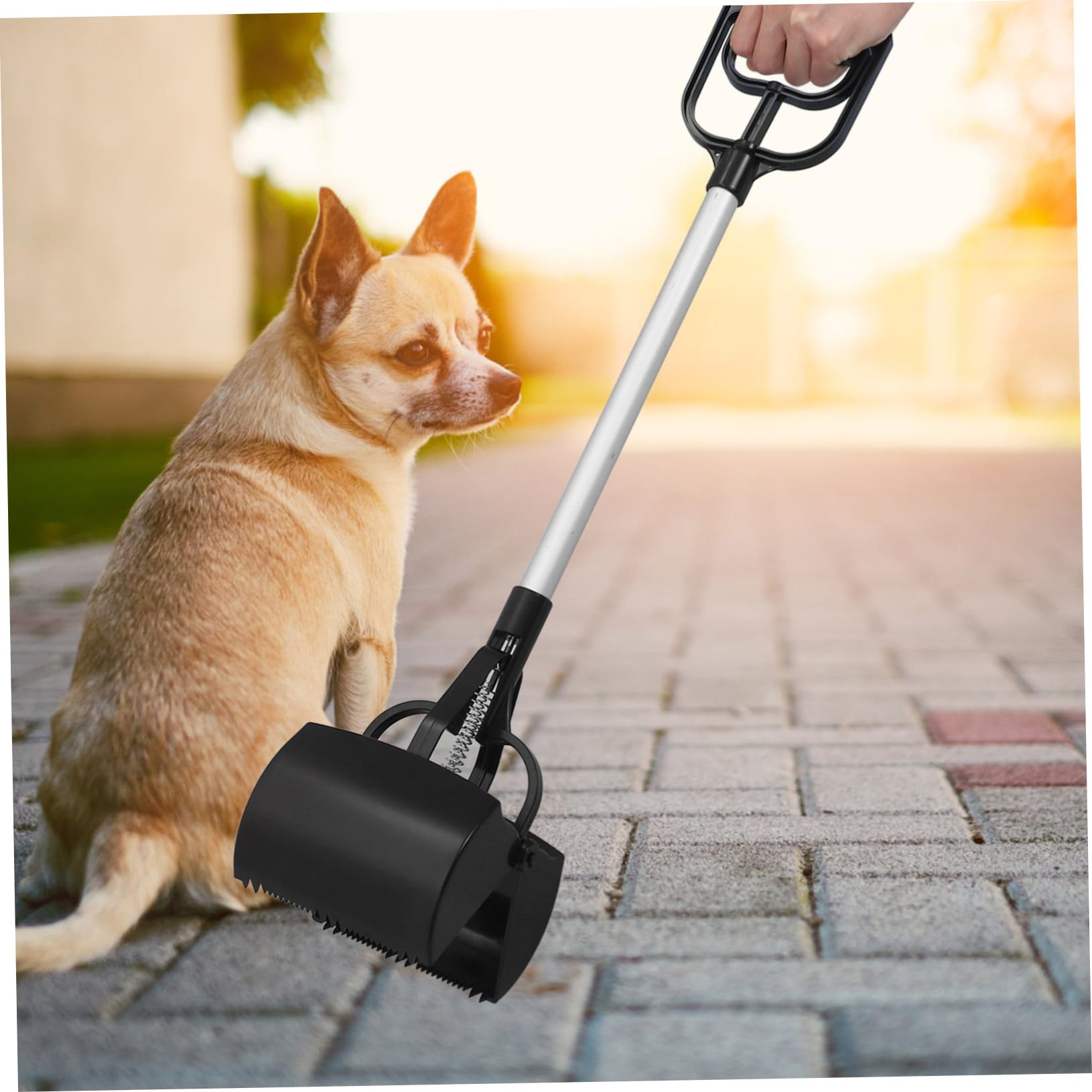 VANZACK Ramasse-crottes Portable pour Animaux de Compagnie en Plastique Poignée Longue, Facile à Transporter, pour Ramassage des Déchets d'animaux en Extérieur Couleur Aléatoire