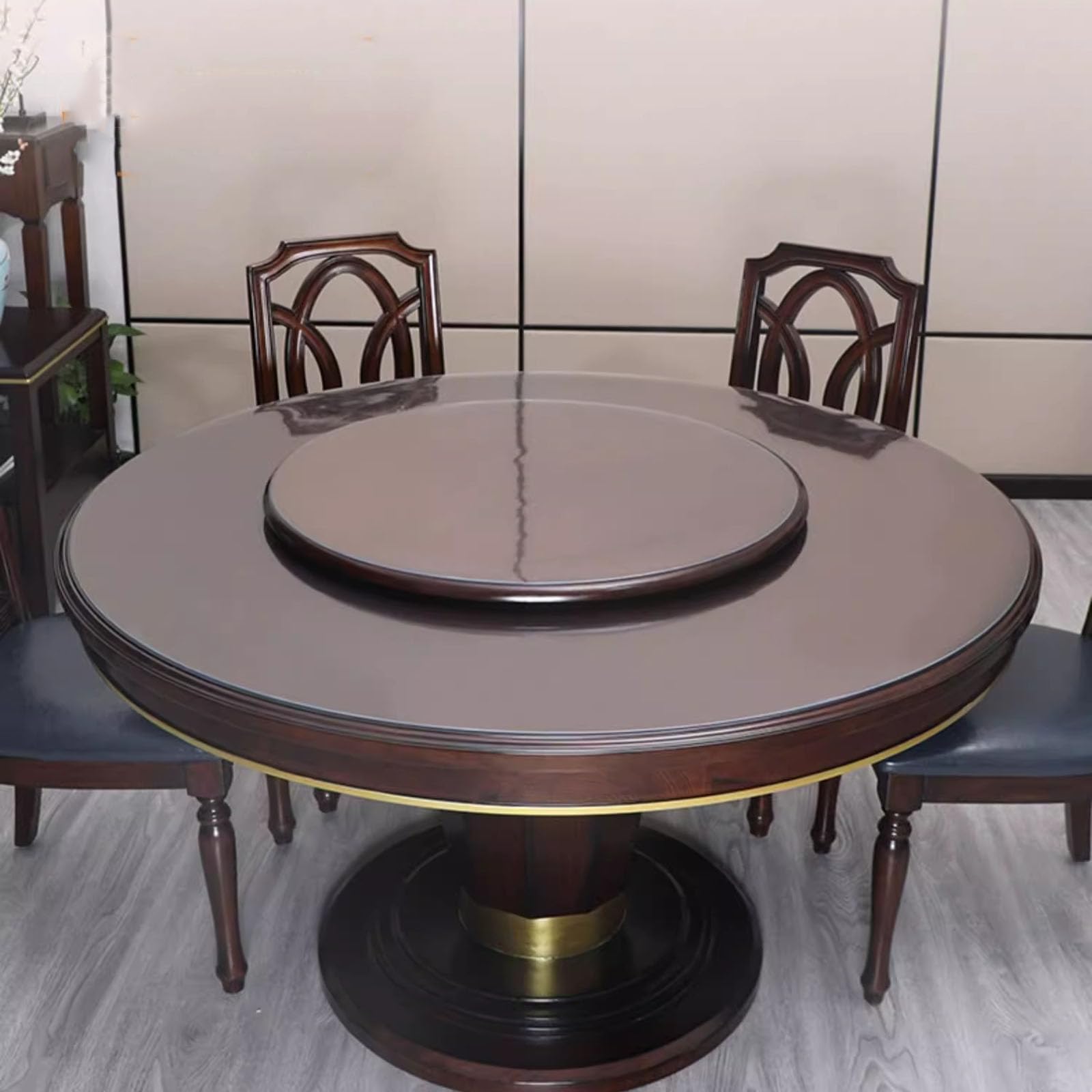 Nappe ronde de salle à manger en PVC inodore pour repas de famille sans tache