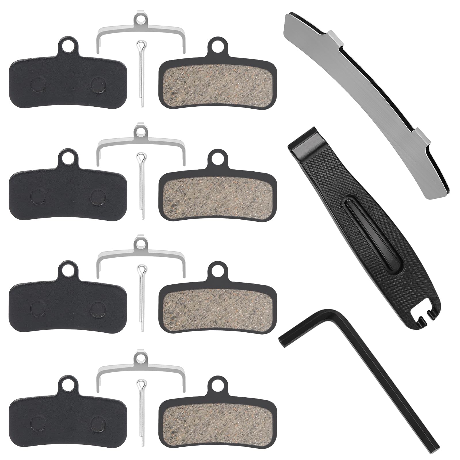 Photo 1 of PACYTION 4-Piston Bicycle Brake Pads Compatible with Shimano MT420 MT520 M6120 M7120 M8020 M8120 Tektro TRP for Mountain Bike/Ebike/MTB,Bike Disc Brake Pads with Installation Tools